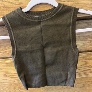 Zara Brown Knit Cropped Tank! Size Small!